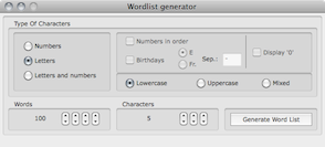  Cryptix Wordlist Generator Window 